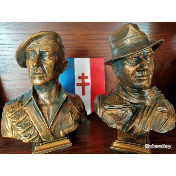 Buste de Jean Moulin + Rsistant+ Blason