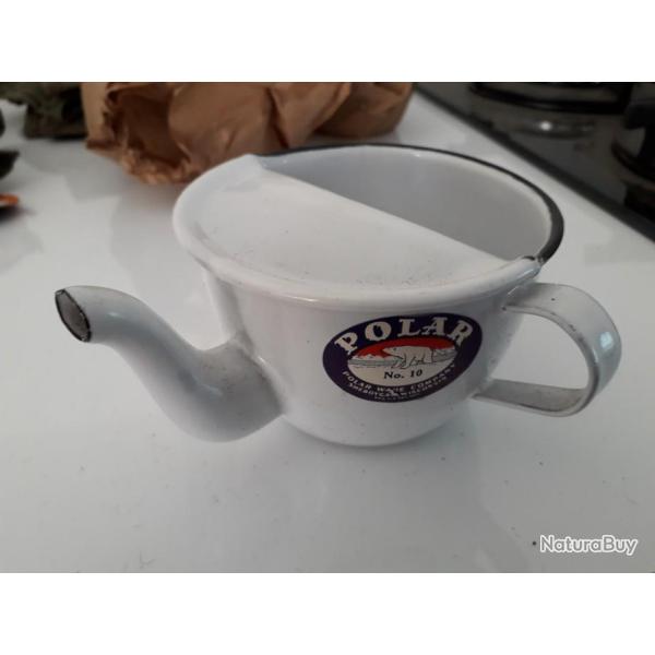 CANARD DE MALADE BIBERON A POTION EMAILL� marque POLAR N�10 us ww2 us m�dic m�dicale