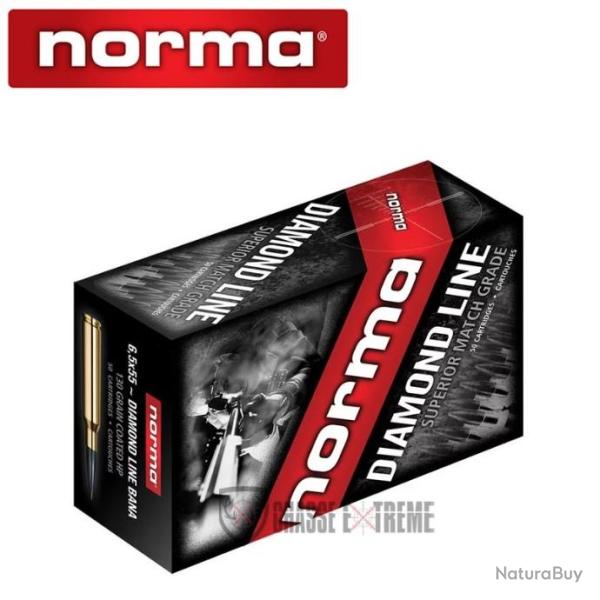 50 Munitions NORMA Diamond Line Cal 6.5x55 Bana 130gr