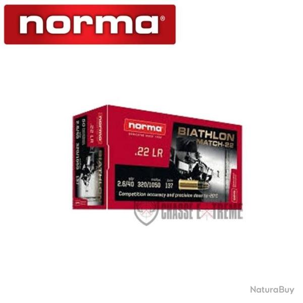 50 Munitions NORMA Biath Match Cal 22lr LRN