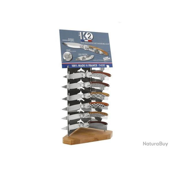 LOT 6 COUTEAUX K2� GEOMETRIQUES + PRESENTOIR OFFERT