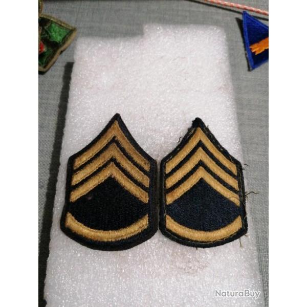 Paire de grades arm�e us STAFF SERGEANT JAUNE original