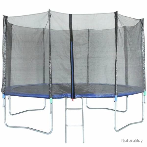 TOP ENCHERE - Trampoline avec filet de s�curit� - 88 ressorts - Noir et bleu - LIVRAISON GRATUITE