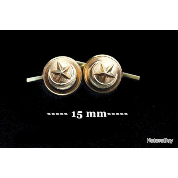 Lot de deux boutons � lamelles (15 mm ) Affaires Sahariennes finition dorure