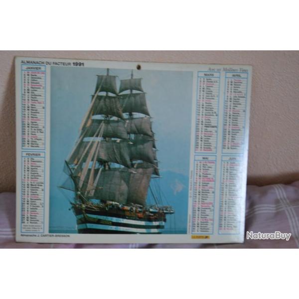2 calendriers 1991 et 1993 vues de voiliers