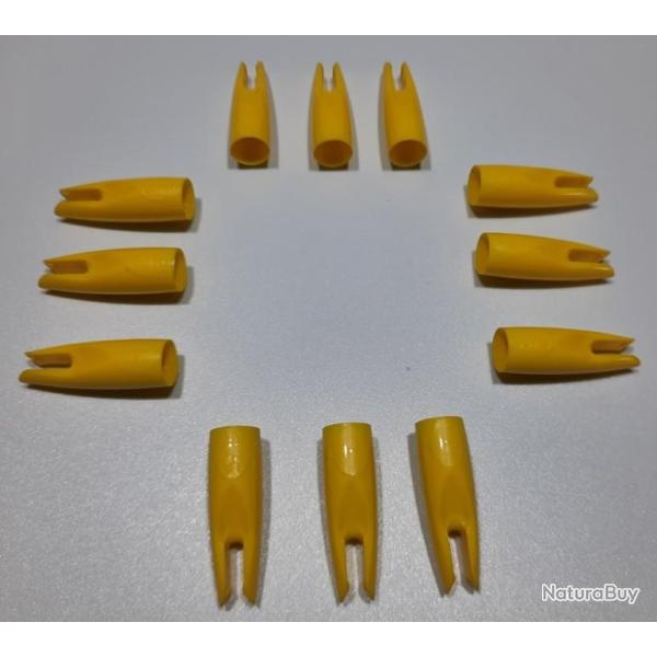 Lot de 12 Encoches Bohning T-Nock 5/16 Jaune