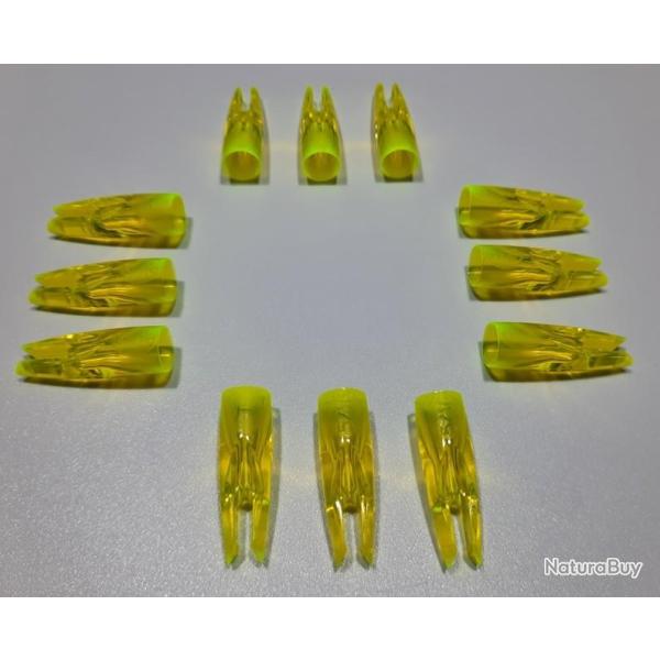 Lot de 12 Encoches Bohning T-Nock 5/16 Lime (Jaune-Vert)