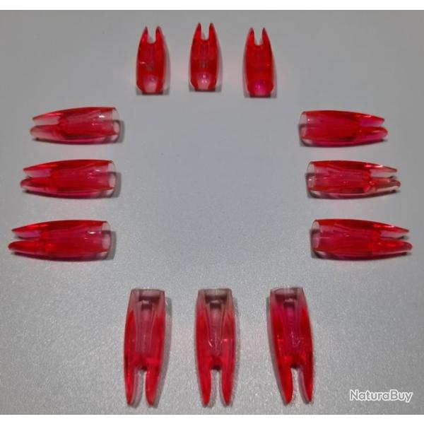 Lot de 12 Encoches AAE Z-Nock 5/16 Fluo Ruby