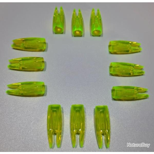 Lot de 12 Encoches AAE Z-Nock 5/16 Lime (Jaune- Vert)