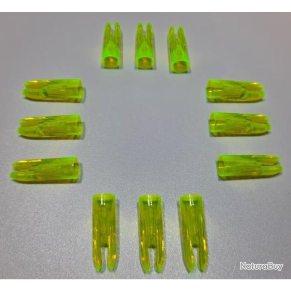 Lot de 12 Encoches AAE Plastinock 9/32 Lime (Jaune-Vert)