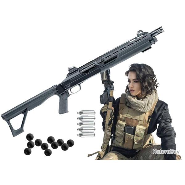 Promo Jusqu'au 15/02/2023 PACK FUSIL HDX 68 T4E CAL 68 - 16J avec 50 billes 0.68 et 5 cartouches Co�