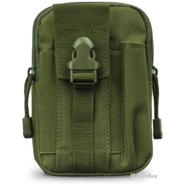 Pochette tactique vert arm�e 18 x 12 x 4 cm - Sac de ceinture - LIVRAISON GRATUITE ET RAPIDE