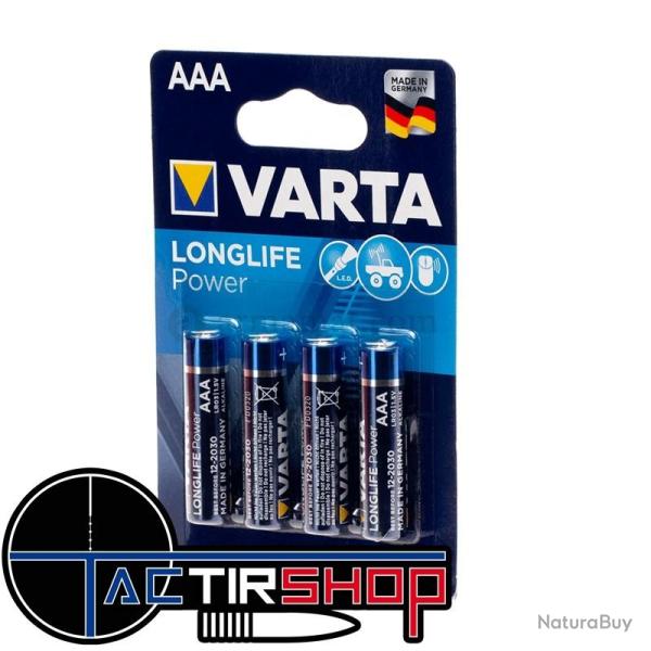 Piles Varta Longlife lot de 4 LR03 AAA 1.5 Volt