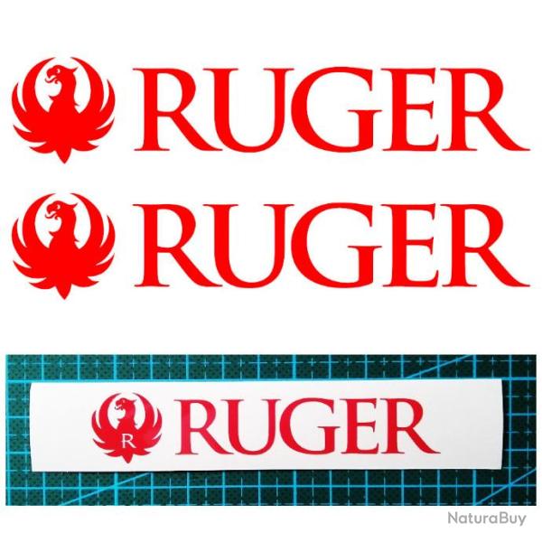 2x RUGER Vinyle Autocollant pour canon. 11 couleurs et 3 tailles au choix