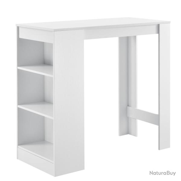 Table de bar avec rangement bistro haut 3 tagres 110 cm blanc 03_0006187
