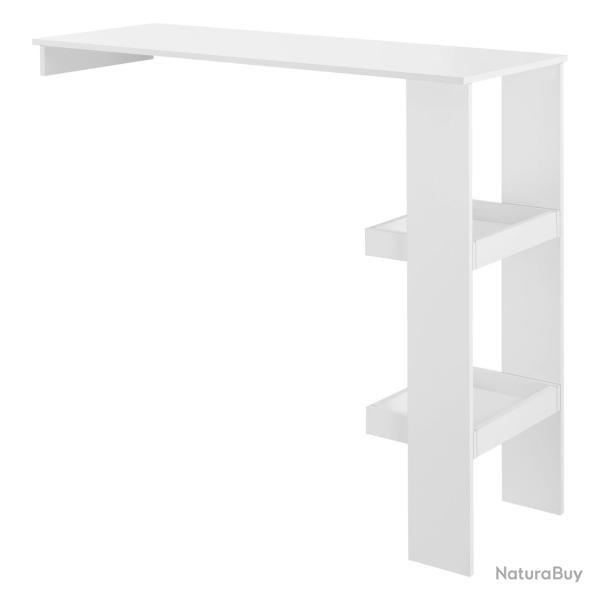 Table de bar design avec rangement bistrot murale 120 cm blanc 03_0006199