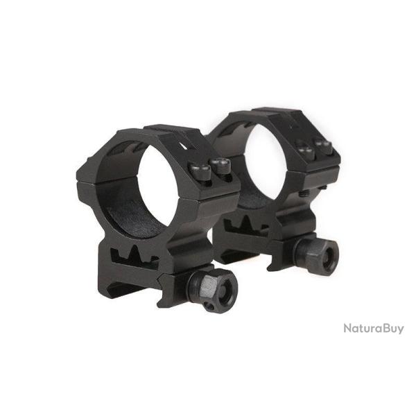 Anneau 30mm Bas (Set 2pcs) Noir (Theta Optics)
