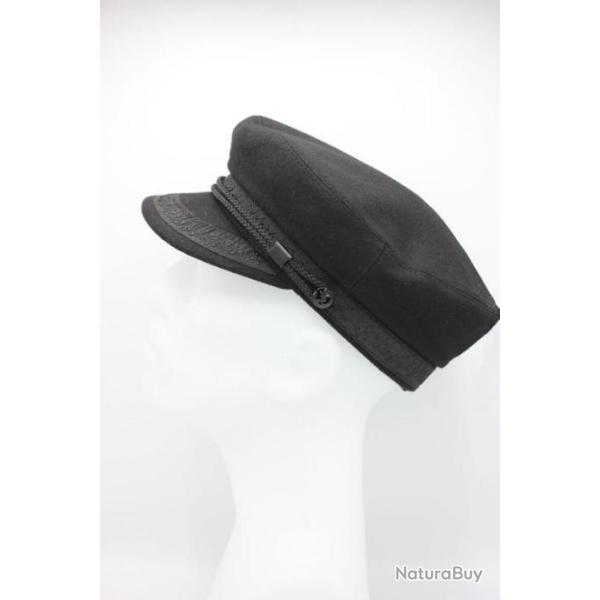 Casquette plate de marin vintage toutes saisons (Noir)