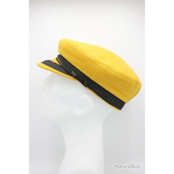 Casquette plate de marin vintage toutes saisons (moutarde)