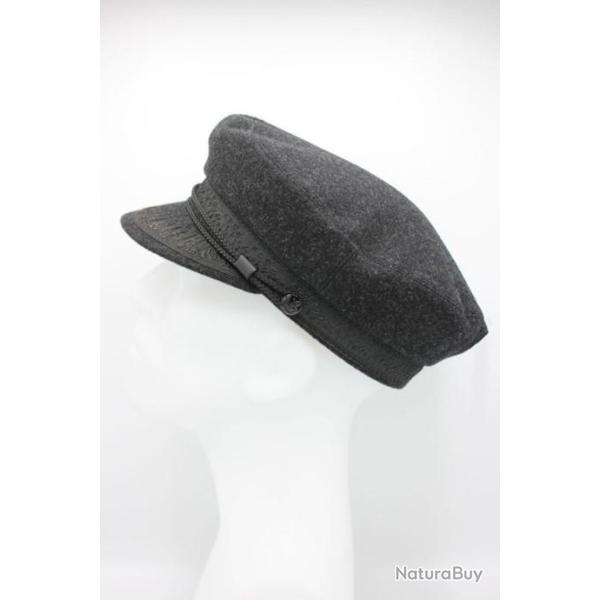 Casquette plate de marin vintage toutes saisons (gris-fonc)