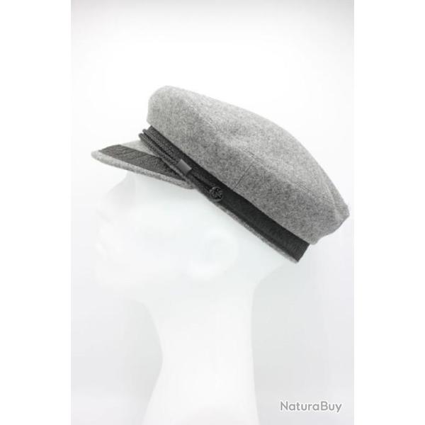 Casquette plate de marin vintage toutes saisons (gris-clair)