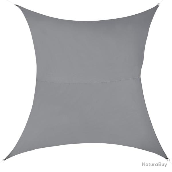 Voile d'ombrage toile de protection polyester polyur�thane quadrilat�ral 3x5 m gris fonc� 03_0004605