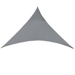 Voile d'ombrage toile solaire polyester polyur&eacute;thane triangulaire 400 x 400 x 400 cm gris fonc&eacute; 03_