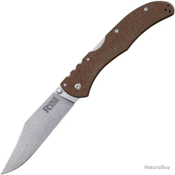 Couteau Cold Steel Range Boss Lame Acier 4034 Manche GRN FDE Lockback Clip CS20KR9