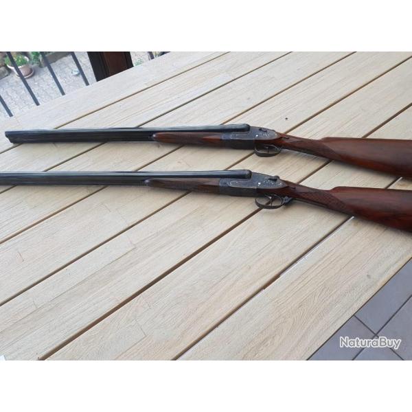 Paire de fusils Calibre 12 � platine d�montables AYA
