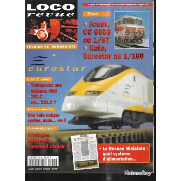 loco revue 578 , 1995, jouefs , eurostar, r�seaux