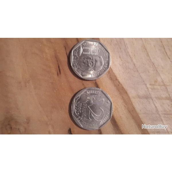 Pi�ce de  2 francs Louis pasteur