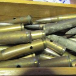 1 munition balle de 7,5 mm culot daté seconde guerre avant 1940 ou 40 pour MAS 36  7.5 X 54 mas36