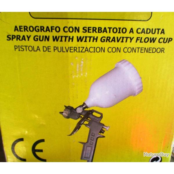 Pistolet peinture professionnel avec bol suprieur