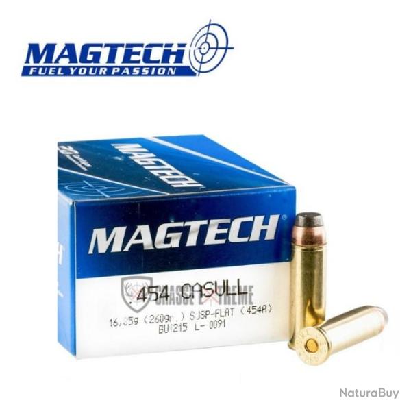 20 Munitions MAGTECH cal 454 Casull 260gr SJSP Flat