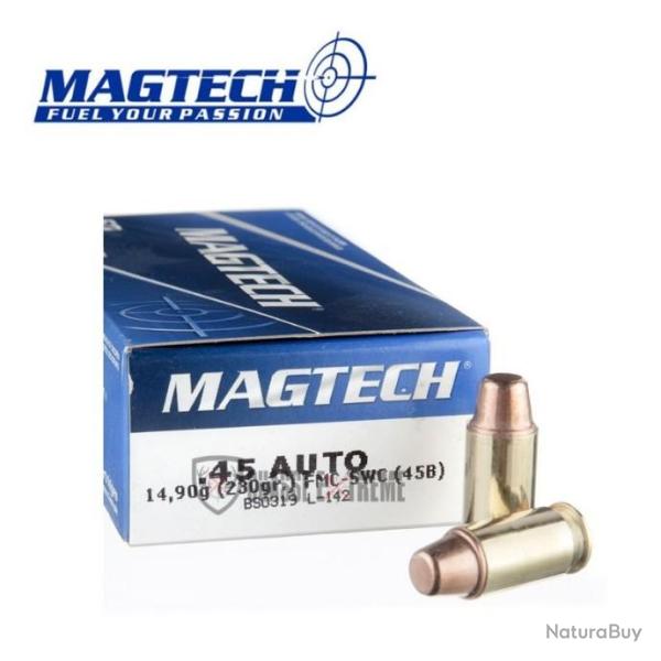 50 Munitions MAGTECH cal 45 Auto 230gr FMJ-SWC