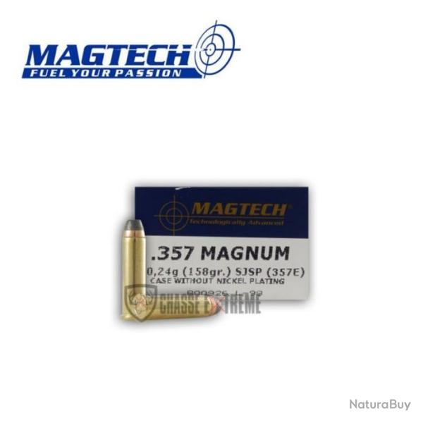 50 Munitions MAGTECH cal 357 Mag 158gr SJSP Flat Sans Nickel