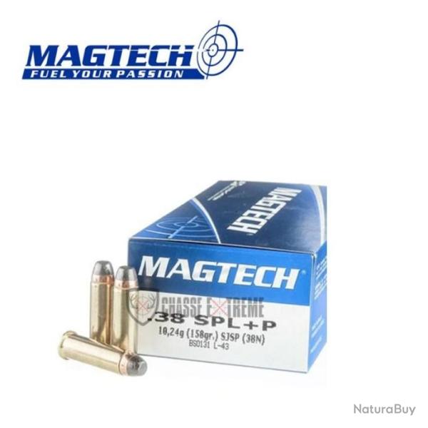 50 Munitions MAGTECH cal 38SPL+P 158gr SJSP Flat