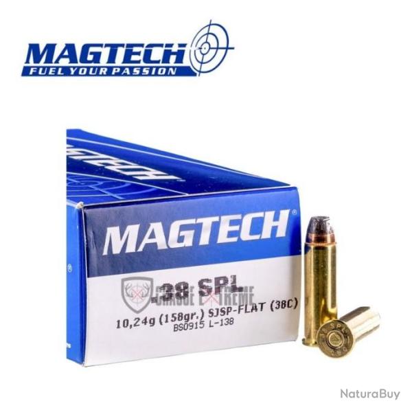 50 Munitions MAGTECH cal 38SPL 158gr SJSP Flat