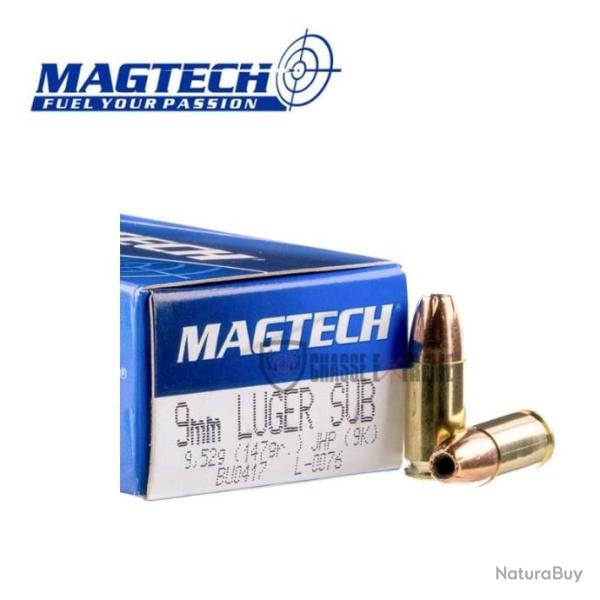 50 Munitions MAGTECH cal 9mm Luger 147gr JHP Subsonic