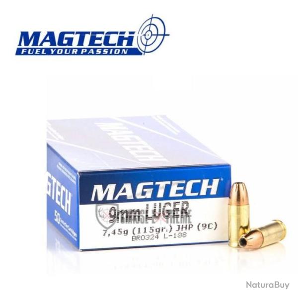 50 Munitions MAGTECH cal 9mm Luger 115gr JHP