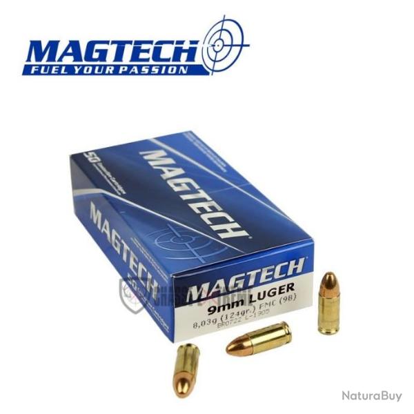 50 Munitions MAGTECH cal 9mm Luger 124gr FMJ