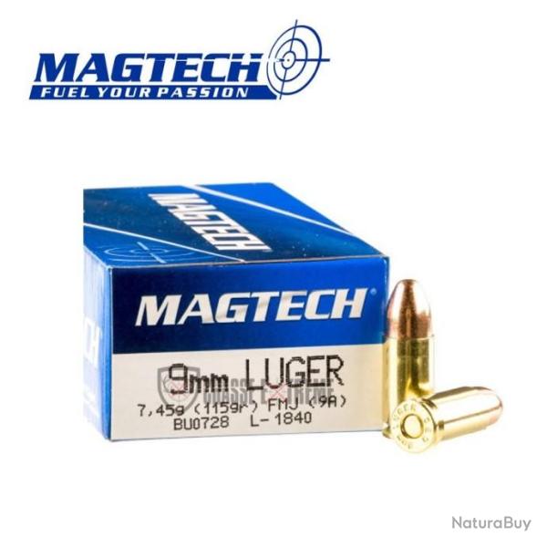 50 Munitions MAGTECH cal 9mm Luger 115gr FMJ