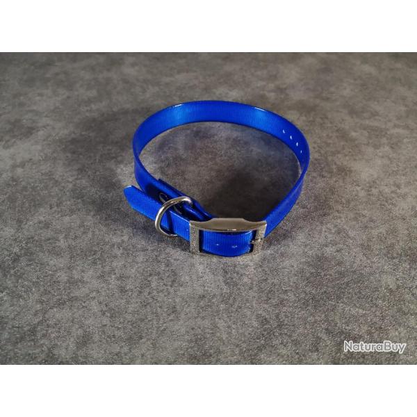 Collier Chien PU + Polyester Bleu 60 cm