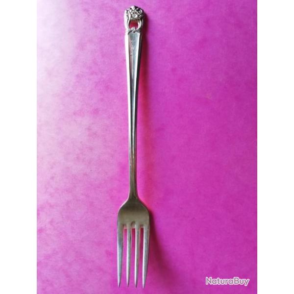 Rare FOURCHETTE OFFICIER MARINE WW2 US NAVY SILVER FORK OFFICER 1847 ROGER BROS 19,5 cm WWII couvert