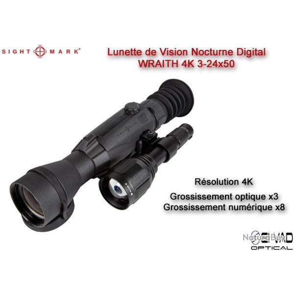 Lunette Sightmark de Vision Nocturne Digital WRAITH 4K Max 3-24x50