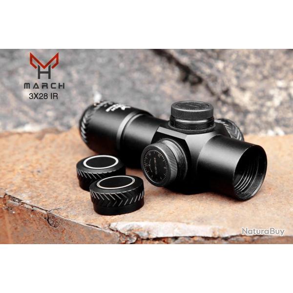 March 3x28 - lunette de vise  optique fixe, LIVRAISON GRATUITE !!!