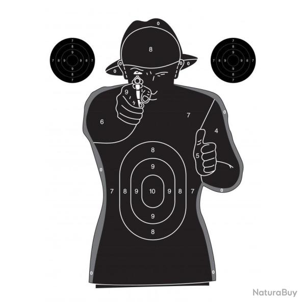 Cibles silhouette noir 50X70 pack de 100