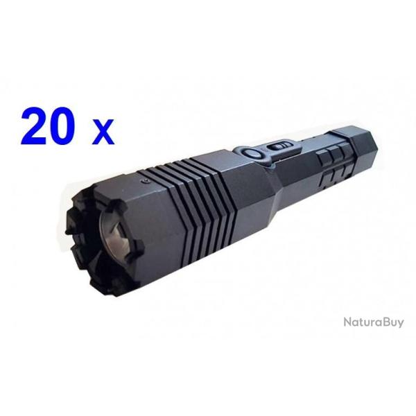 LOT 20 x LAMPE TASER SHOCKER ELECTRIQUE 8.000.000 VOLTS ET 300 LUMENS