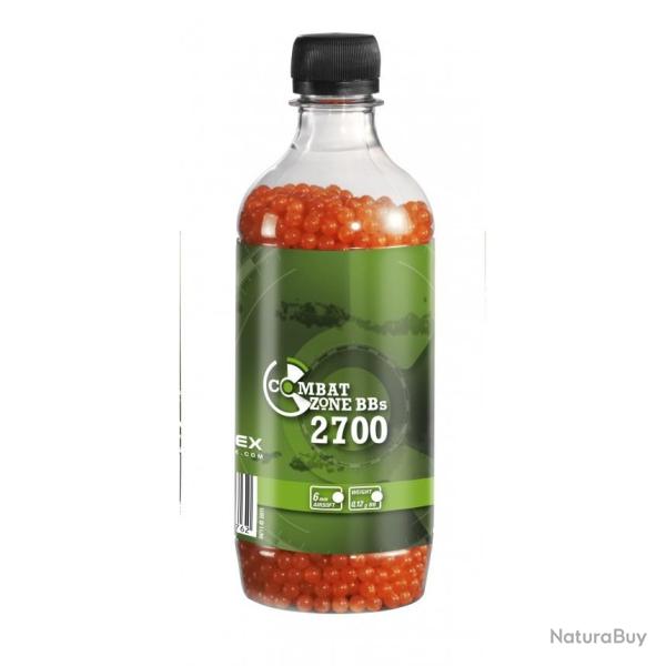 Billes bbs 6mm combat zone orange 0.12g bouteille X2700