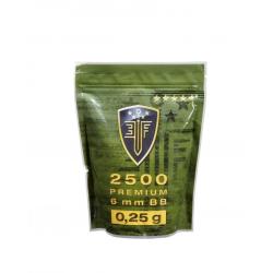 Billes bbs 6mm &eacute;lite force blanche 0.25g sachet X2500